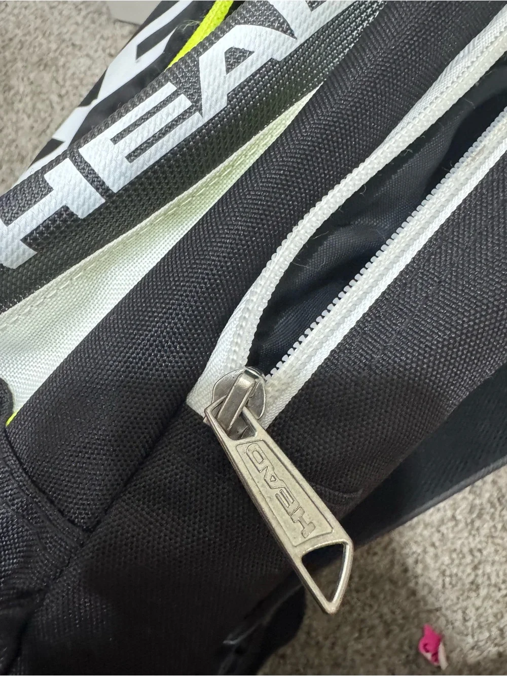 HEAD Tennis Backpack Black Gray Neon Yellow Racquet Sports School Travel